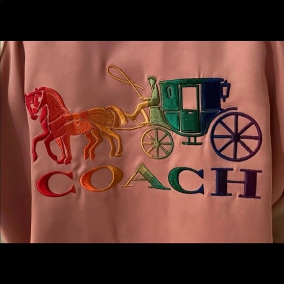 ⚡️H🌈P⚡️COACHSouvenir Rainbow Jacket Pearl Pink Medium - Picture 7 of 10